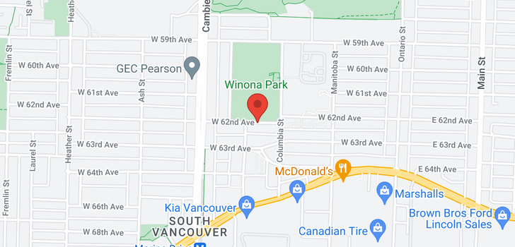 map of 380 W 62ND AVENUE